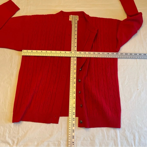 🌹 Vintage Sears  By Tradition Button-Up Red Cardigan - Women’s Size 38 🌟 - Picture 10 of 11